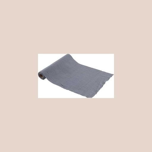 Chemin de table gaze de coton bleu orage 30cmx3m
