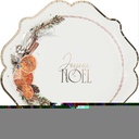 8 assiettes "joyeux noël" nature christmas carton crème, orange et or ø22,5cm