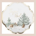 16 serviettes "joyeux noël" let it snow papier blanc, vert et or 32x32cm - 3 plis