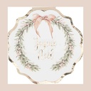 16 serviettes "joyeux noël" cocoon christmas papier crème, beige et or 32x32cm - 3 plis