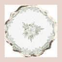 16 serviettes vintage christmas papier blanc, vert anglais et or 32x32cm - 3 plis