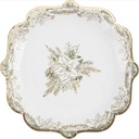 8 assiettes vintage christmas carton blanc, vert anglais et or ø22,5cm