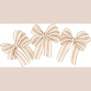3 nœuds rayés jute beige et crème 8x8,5cm