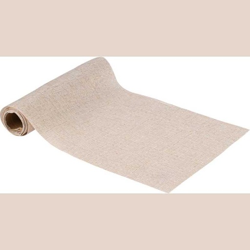 Chemin de table tissu beige, blanc et or 28cmx3m