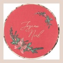 16 serviettes tradition "joyeux noël" christmas time papier rouge, vert et or 32x32cm - 3 plis