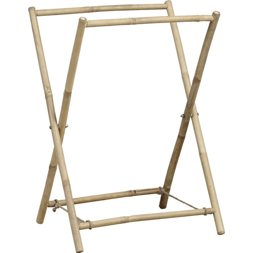 Porte serviettes en canne de bambou 2 barres pliable - bambou