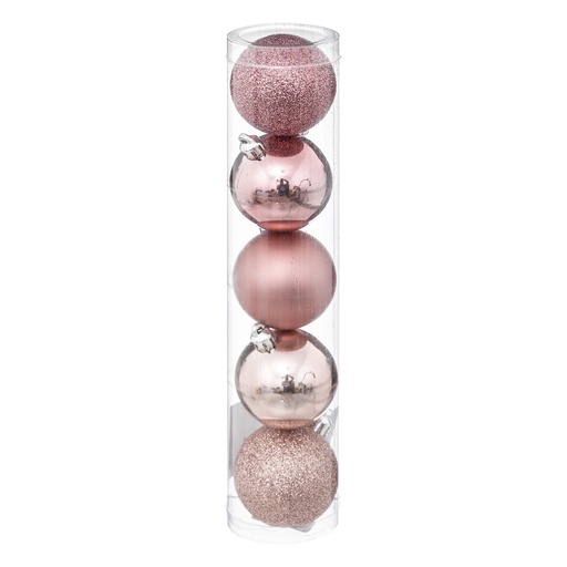 Boule de noel 50mm x5 rose