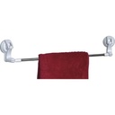 Porte serviettes acier inoxydable 1 barre sur ventouses abs pivotantes - blanc