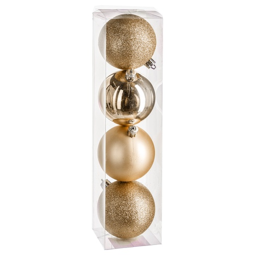 Boule de noel 80mm x4 or