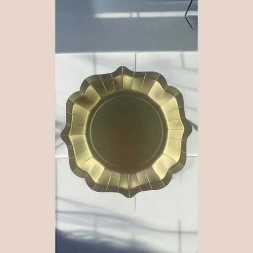 Lot de 10 assiettes pm "rosace" or 23cm