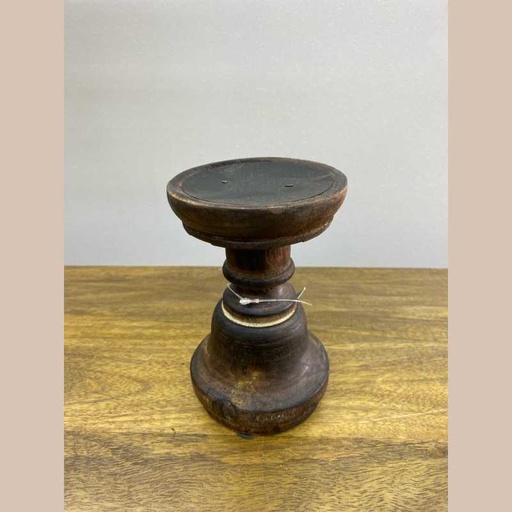 Bougeoir bois foncé 14cm