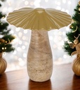 Champignon en bois et métal 13x15 cm couleur vert
