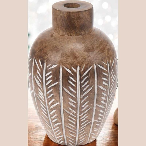 Vase col étroit 18cm brun cl
