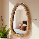 Miroir oval bois 25cm forme oeuf