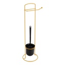 Brosse et derouleur papier wc metal filaire - ocre/noir