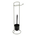 Brosse et derouleur papier wc metal filaire - kaki/noir