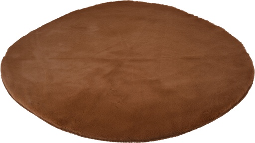 Tapis faux fourrure marron (diam 80cm)