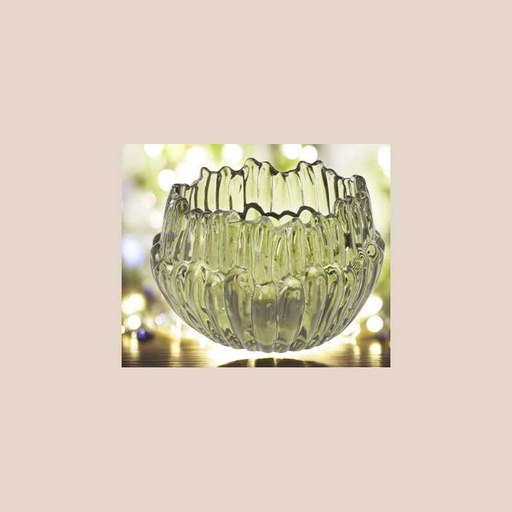 Porte bougie dentelle vert