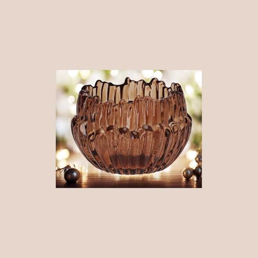 Porte bougie dentelle marron