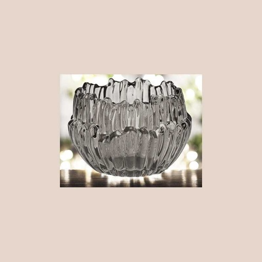 Porte bougie dentelle gris