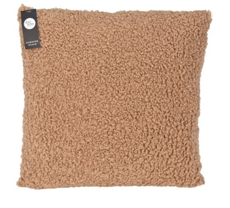 Coussin teddy carre marron