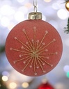 Boule de noel rose foncé fontaine