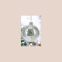 Boule de noel argent feuille or et paiellete