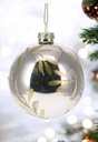 Boule de noel rose gold feuille or et paiellette