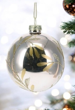 Boule de noel rose gold feuille or et paiellette
