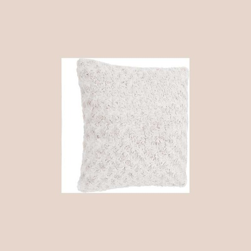 Coussin four bouclee ecru45x45