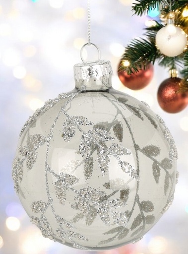 Boule de noël verre transparente de 8 cm