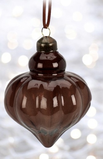 Boule de noël en verre goutte sombre