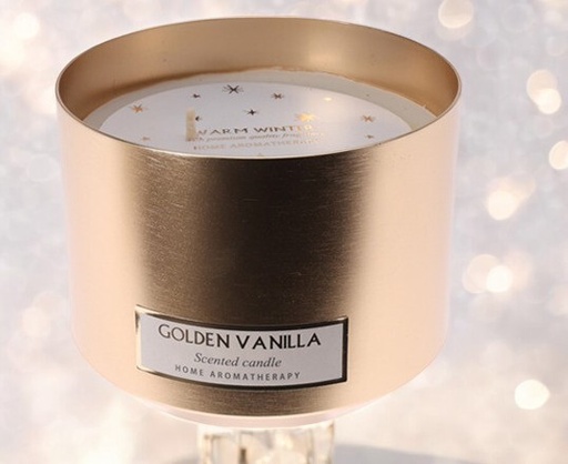 Bougie parfumée pot cuivrée vanille dorée