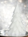 Bougie en forme sapin de noël 12cm blanc