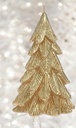 Bougie en forme sapin de noël 12cm doré