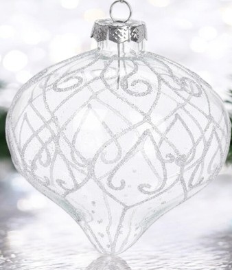 Décoration en verre forme oignon - cœur