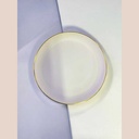 Assiette ronde liseré or ivoire 18.20