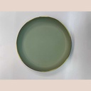 Assiette ronde liseré or kaki 18.20