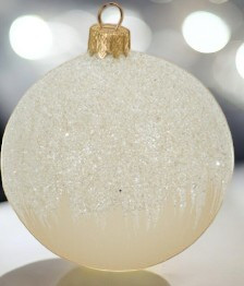 Boule de noël en verre 6 cm transparent beige
