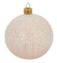 Boule de noël en verre 6 cm matte rose