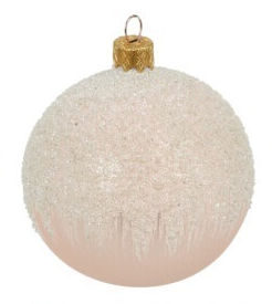 Boule de noël en verre 6 cm matte rose