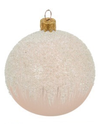 Boule de noël en verre 6 cm transparent rose 