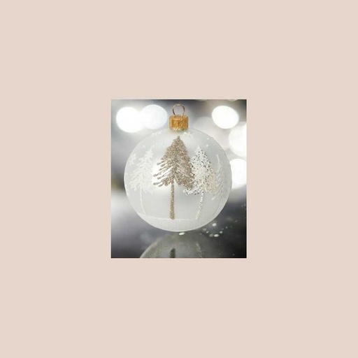 Boule de noël en verre 8 cm modèle 3