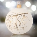 Boule de noël en verre 8 cm blanc mat