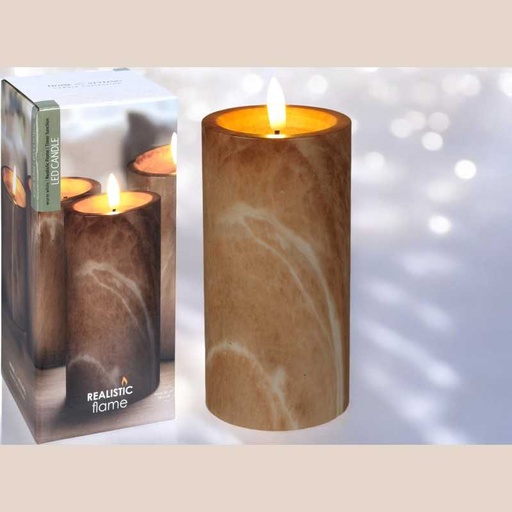 Bougie led 7.5x15cm brun
