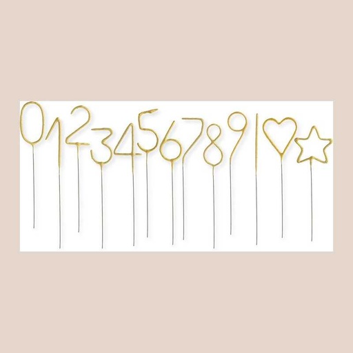 Bougie chiffre scintillante 04