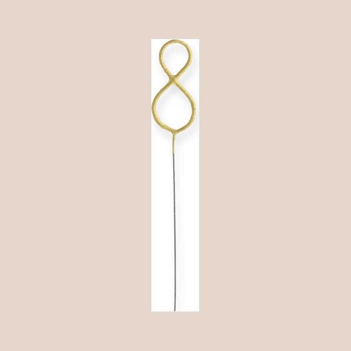 Bougie chiffre scintillante 08