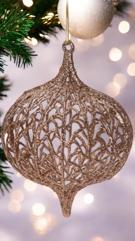 Boule de noël rose 13 cm 