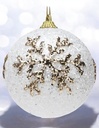 Boule de noël blanc en polystyrène 8 cm 