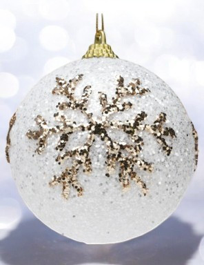Boule de noël blanc en polystyrène 8 cm 